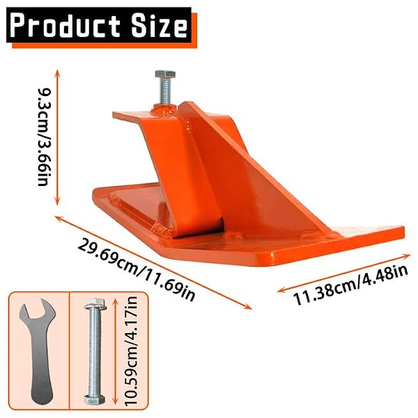 Doublehorse Tractor Bucket Edge Protector: 2pcs Skid Anti-Rust Protector Heavy Duty Orange Loader Attachment for Snow Gravel Sand Work by Doublehorse - Image 3