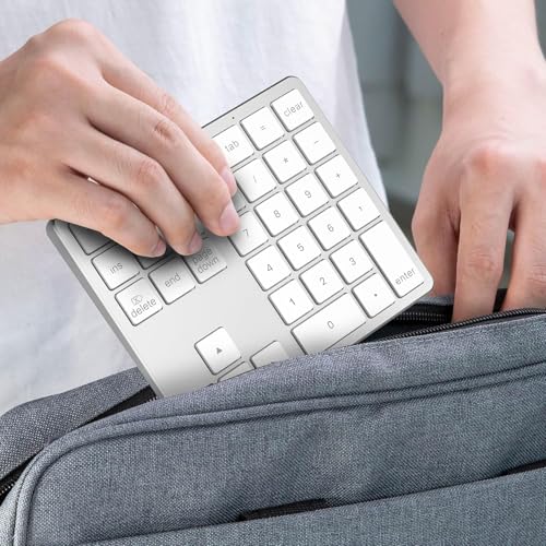 Image of Tobo Wireless Numeric Keypad 35 Keys, Bluetooth+2.4GHz, 500mAh Rechargeable, 365 Days Standby, Quiet Keys, Aluminium Number Pad for Laptop Desktop PC (TD-K35)