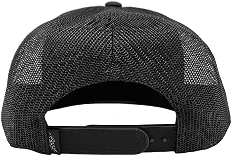HOOEY Rodeo Adjustable Snapback Trucker Mesh Back Hat with Logo (Black)