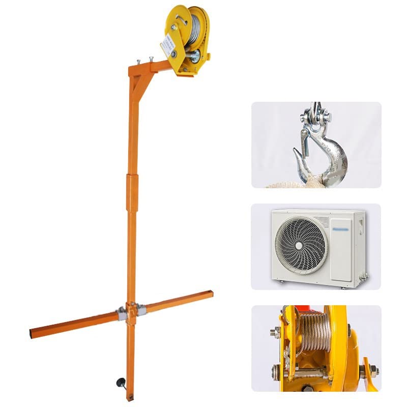 Air Conditioner Outside Installation Lifting Tool, Removable Lifting Bracket+Manual Winch High-Altitude Installation MINGPING(150kg 30m Complete Set)