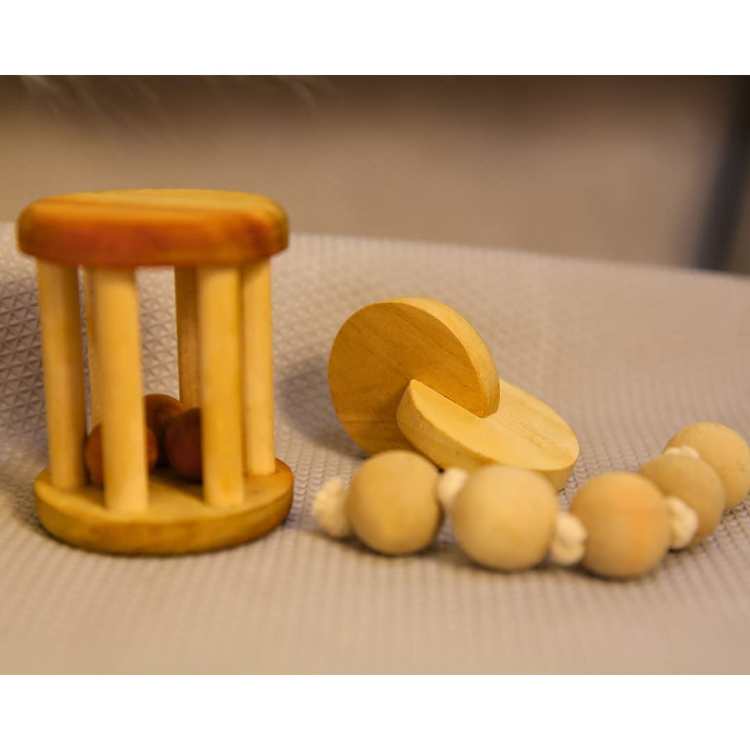 Taruh Montessori Set 1 With Neem Wood Rattle & Interlocking Disc & Neem Grasping Beads (B09J5XCBQ3) Amazon Price History, Amazon Price Tracker