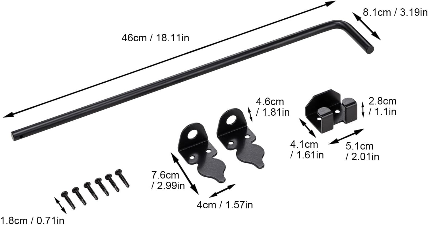Fafeicy Gate Ground Latchs Cane Bolts Gate Drop Sets Hardware Ground Latchs Kits for Heavy Doors Fences 2 Set
