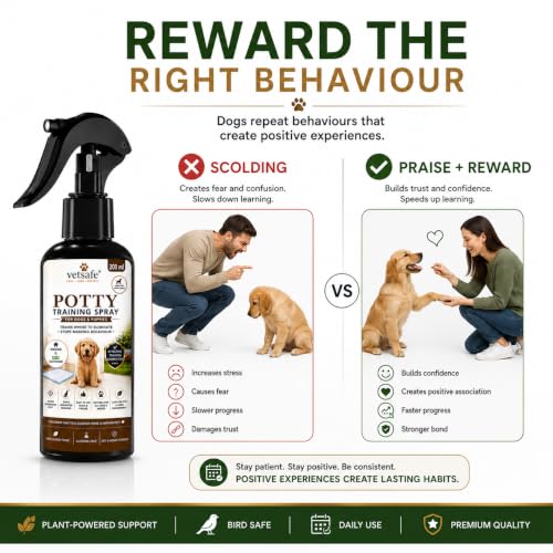 Image of VetSafe Potty Training Spray for Dogs & Puppies, 200 ml | Puppy Toilet Training Aid for Pee & Poop | Helps Guide Pets to a Designated Spot | Indoor & Outdoor Use | Alcohol-Free