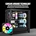 Corsair iCUE AF120 RGB Elite 120mm PWM Triple Fan Kit - Eight RGB LEDs Per Fan - AirGuide Technology - Fluid Dynamic Bearing - Zero RPM Fan Mode - Included iCUE Lighting Node CORE Controller - Black