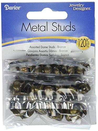 Darice Dome Studs - Assorted - Bronze - 120 pieces - 1999-6223