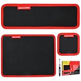 TOOLEAGUE 3Pcs Magnetic Tool Mat with 25Lb Telescoping Magnetic Pickup Pen,3 Different Size Parts Tool Holder Pad for Organizing Mechanic Wrench Screw Bolts Nuts and Other Small Metal Parts