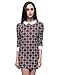 OMEYA.WANSHIDA.Women 3/4 Sleeve Doll Collar Floral Business Pencil Mini Dress