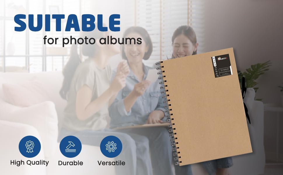 A4 Kraft Ribbon Fastener Scrapbooking Album Photos Wiro Bound Display Book 40 Sheets-21cmx29.7cm, Brown - Image 3