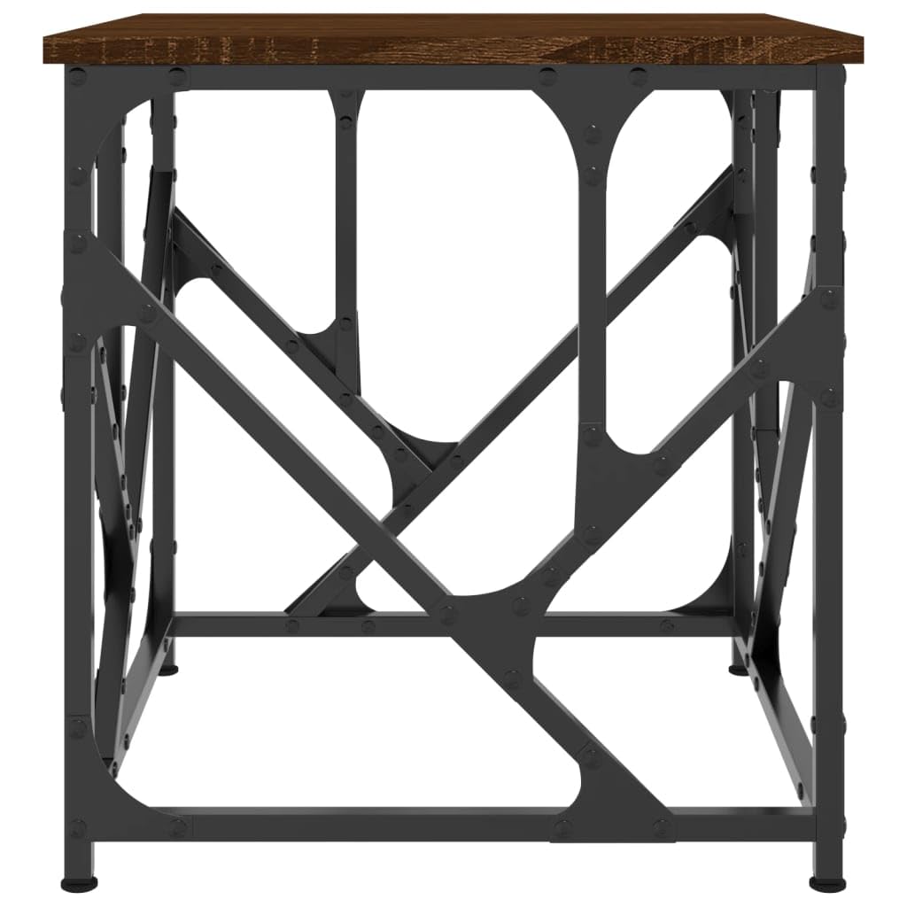 Homgoday Tavolino da caffè in rovere marrone, 45 x 45 x 47,5 cm, in legno ingegnerizzato, tavolino da tè per soggiorno, sala d'accoglienza degli ospiti, camera da letto e ufficio