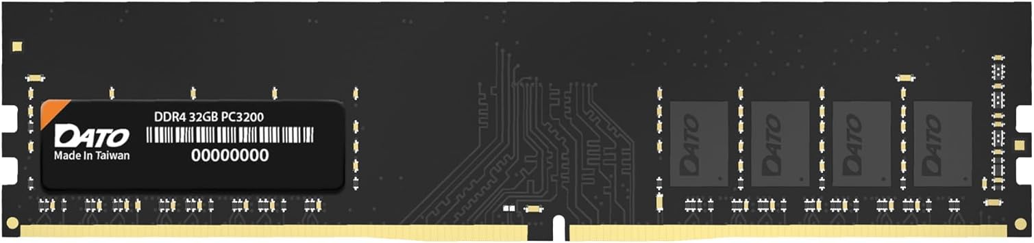 DATO DDR4 RAM 32GB 3200MHz, PC4-25600 CL22 1.2V 288-Pin Non-ECC unbuffered dimm, Desktop Memory Module