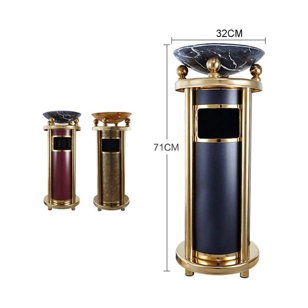 Trash Can Trash Cabinet Luxurious Steel Trash Can with Outdoor Indoor Cylindrical Garbage Can for Indoor Outdoor Or Commercial Use Garbage Bin,