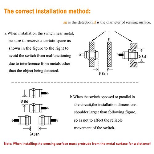 Indusky 2Pcs 8Mm Inductive Proximity Sensor Detecting Distance Approach Sensor Cylinder Proximity Switch Npn No Dc 6-36V 300Ma 3-Wire (Diameter 18Mm) #TOP3
