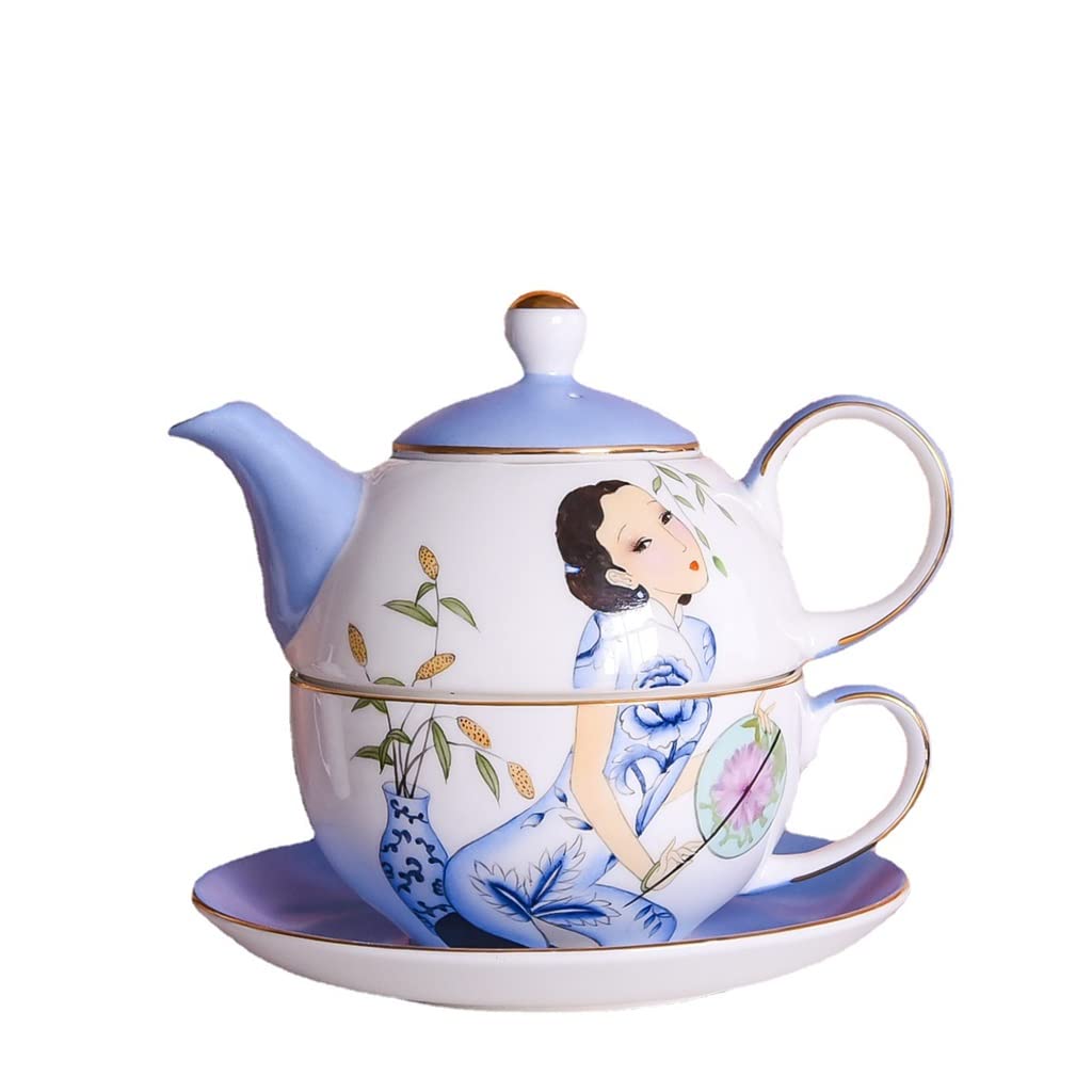 Pot à thé à fleurs vintage britannique en céramique haut de gamme
