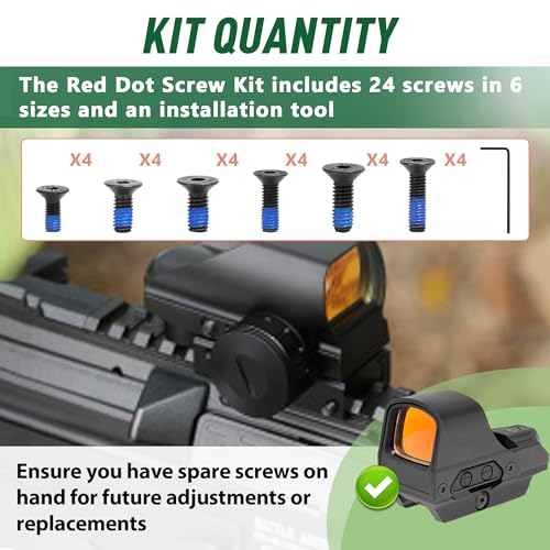 24 Pcs Screw Kit for Mounting RMSc/Holosun SCS/EPS Carry/407k/507k on Various Models of Optics Ready | S&S P365 CZ P-09 Bul Armory Ultralight Springfield Echelon K Series (with mounting Tool) - Thumbnail 3