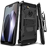 Google Pixel 3 XL Case, LEAPTECH [Holster Series] Full Body Heavy Duty Armor Protective Phone Case Cover with Kickstand and Belt Clip for Google Pixel 3 XL 6.7