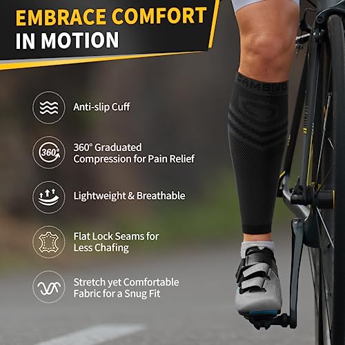 Cambivo CFS10 Calf Compression Sleeve Men & Women- Shin Splint Brace Support thumb #6