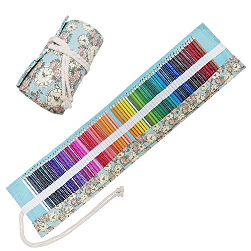 Colored Pencils with Canvas Case - Artist Grade Coloring Pencil Set of 72 for Adults and Kids 4-8 & 9-12 - Professional Hard Quality Art Pencils in Roll - Lapices de Colores