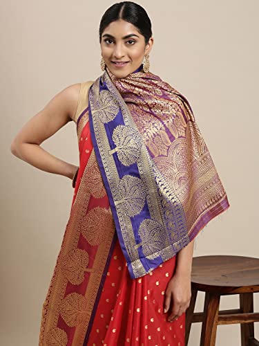 Image of Panzora Women's Banarasi Silk Saree With Unstitched Blouse Piece