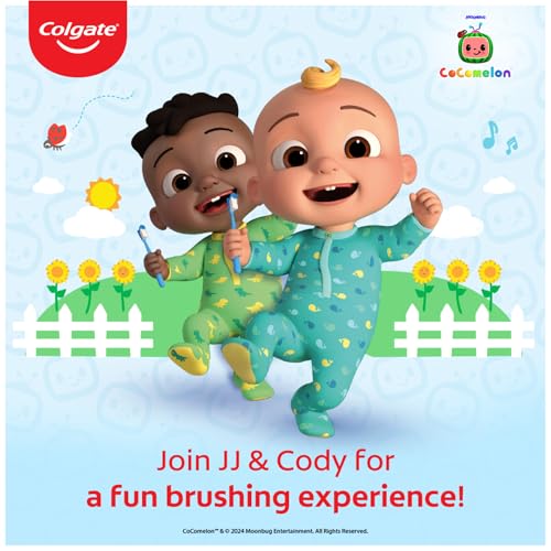 Image of Colgate Kids Cocomelon Toothpaste for 2-5 Years - 80gm, 50% Lesser Abrasive Tooth Paste Formula for Cavity Protection of Milk Teeth (Strawberry Flavour) (Pack of 2)