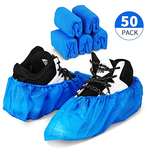 Green Convenience 50 Pack（25 Pairs）Disposable Shoe Covers Boot Cover Waterproof, Dust proof, One