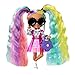 Barbie Extra Minis Doll #6 Wearing Flower Print Dress with Rainbow Hair, Doll Stand & Accessories Including Sunglasses & Purse, 5.5-inch