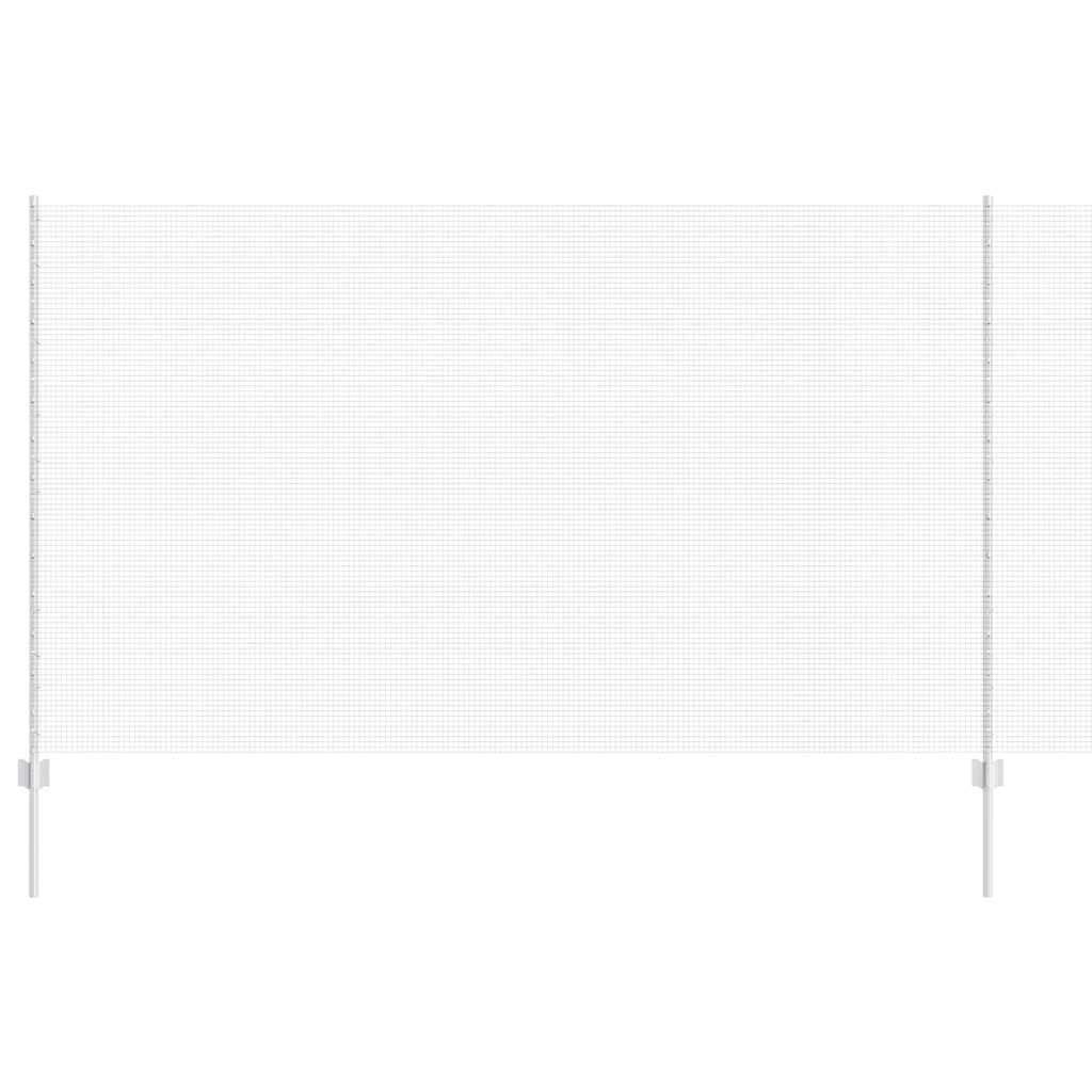 Outdoor Garden Fence Panel Set Silver Steel 1.4m x 25m with Posts Easy Assembly Privacy Screen for Terrace Patio Boundary UV Resistant Powder Coated