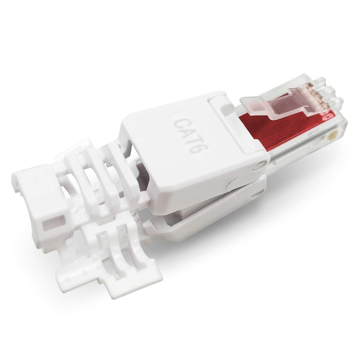 100 Stück Netzwerkstecker werkzeuglos RJ45 CAT6 LAN UTP Kabel Stecker ohne Werkzeug werkzeugfrei CAT5 CAT7 Verlegekabel Patchkabel Netzwerkkabel Toolless Modular Plug Connector Crimpstecker