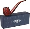 Savinelli Alligator Collection - Hand Stained Italian Wood Pipes, Collectible Briar Pipe Handmade in Italy, Red 606 KS