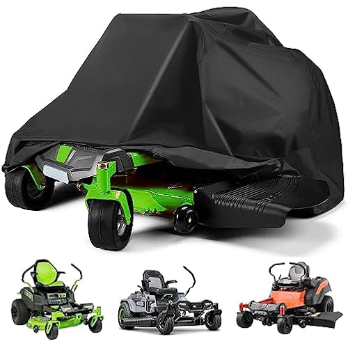 Amberr Outdoor Zero-Turn Mower Cover,Zero Turn Universal Fit Lawn Mower Covers and Accessories,Waterproof UV Protection Cover Universal Fits Up to 60”Mower Decks
