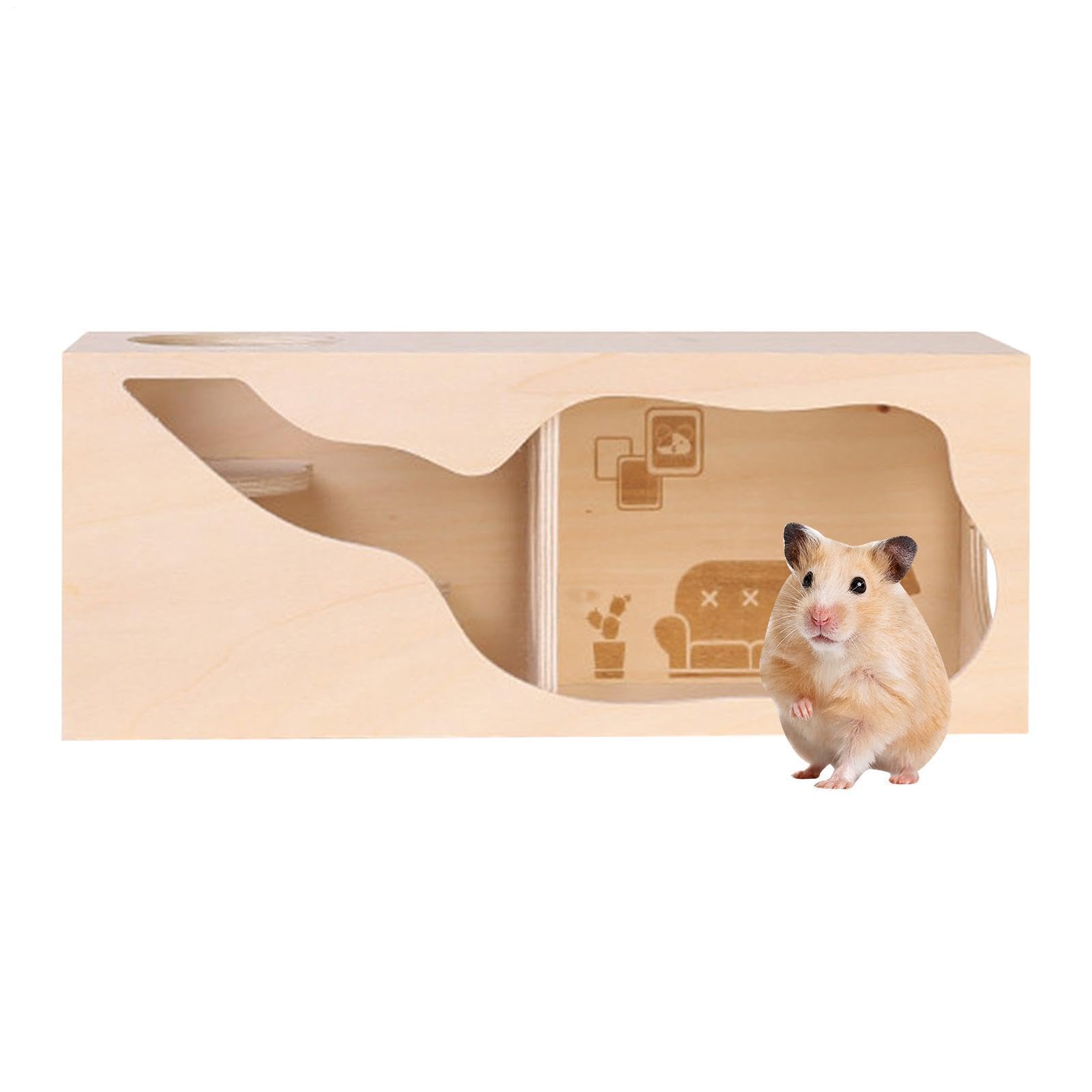 Generisch Hamsterkäfig Aus Holz -Tunnel-Beschäftigungsspielzeuge