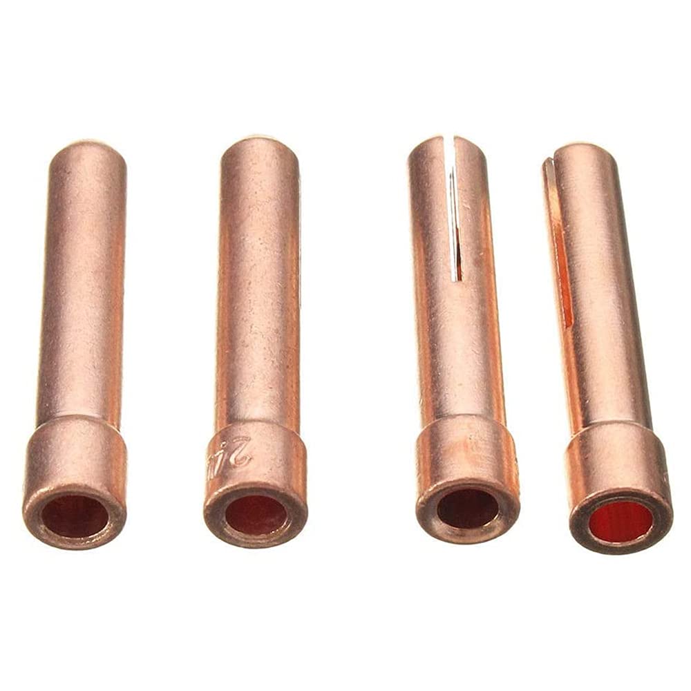 49-teiliges WIG-Schweißbrenner-Zubehör-Set mit Spannzangen für Körper und Glas, Aluminiumdüsen, Kurzgaslinse #10, Becher-Set für TIG WP-17/18/26