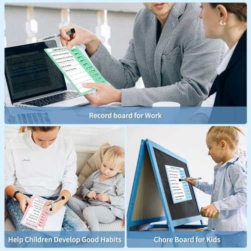 4 Pcs Chore Chart for Kids Multiple Kids Dry Erase Board for Fridge, Magnetic Visual Schedule, My Chores Slider Chart Plastic to Do List ADHD Tools, Sliding Routine Chart, Daily Checklist - Image 7