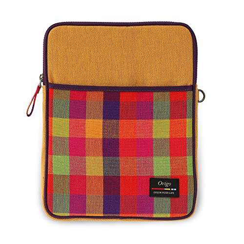 Origo 13Inch Plaid Tablet And Laptop Sleeve Case Compatible With Ipad, Macbook And Galaxy Tab, Galaxy Book/Travel Protective Bag, Portable Checkered Pattern Laptop Pouches/Yellow #TOP2