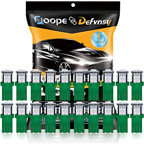 DEFVNSY   Paquete de 20  Superbrillante Verde T10 194 2825 168 Bombilla LED 5050 Chipset 5SMD para camión de 12V Interior del Coche Domo Mapa Puerta Marcador de cortesía Luces de matrícula