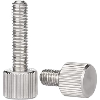 10pcs M2.5x12mm Stainless Steel Round Hand Screw knurled Small Flat Head Hand Screw Thick Head Screw
