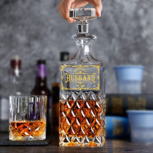 LIGHTEN LIFE Gifts for Husband,Birthday Gift for Husband,Anniversary Wedding Gifts for Him from Wife,Valentines Day Gift for Husband,Whiskey Decanter Set for Husband in Gift Box - Image 5