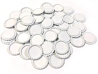 100 PCS Flat Decorative Bottle Cap Craft Bottle Stickers Double Sideds Printed for Hair Bows, DIY Pendants or Craft ScraPbooks(White)