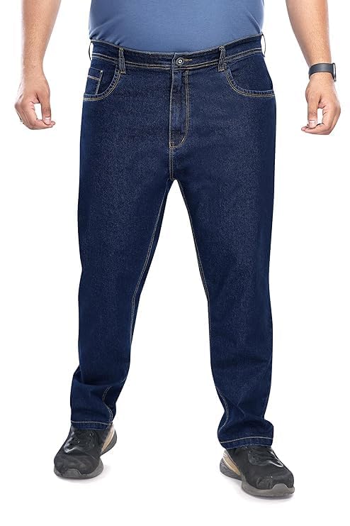 Image of Pluss Tribe - Plus Size Jeans for Men - Denim Jeans - Ideal for Casual, Office Available Sizes : 40 to 52