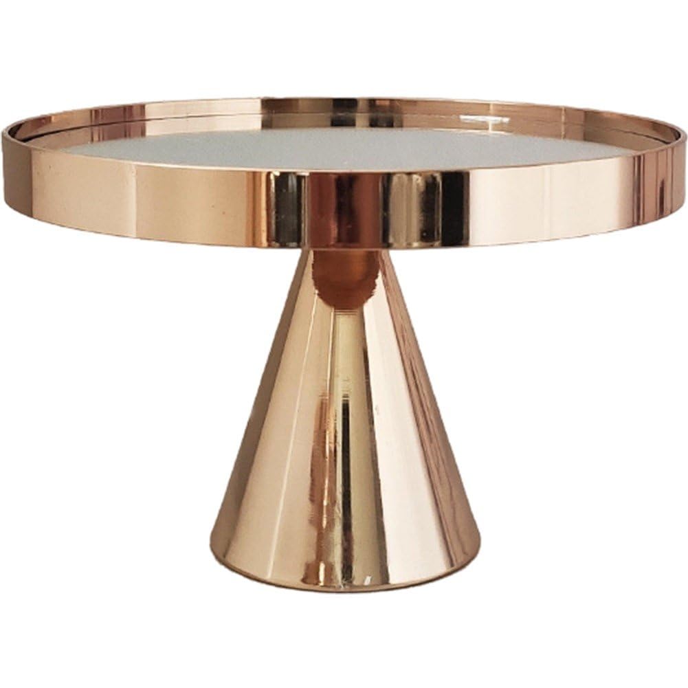 Présentoir à gâteaux rond doré effet miroir idéal pour buffets de mariage