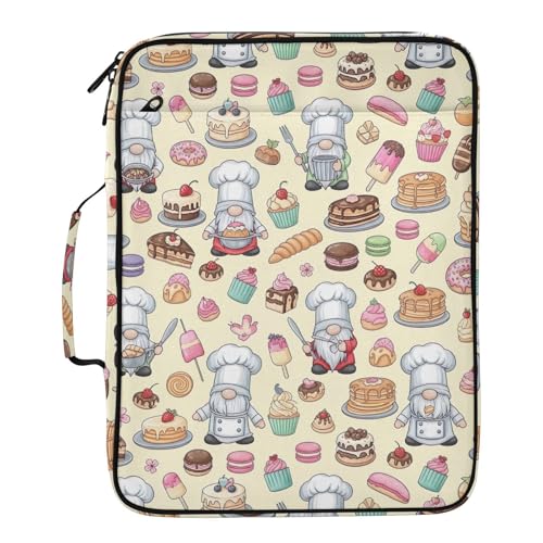 Sac de classement extensible beige à 3 anneaux avec accordéon et zip