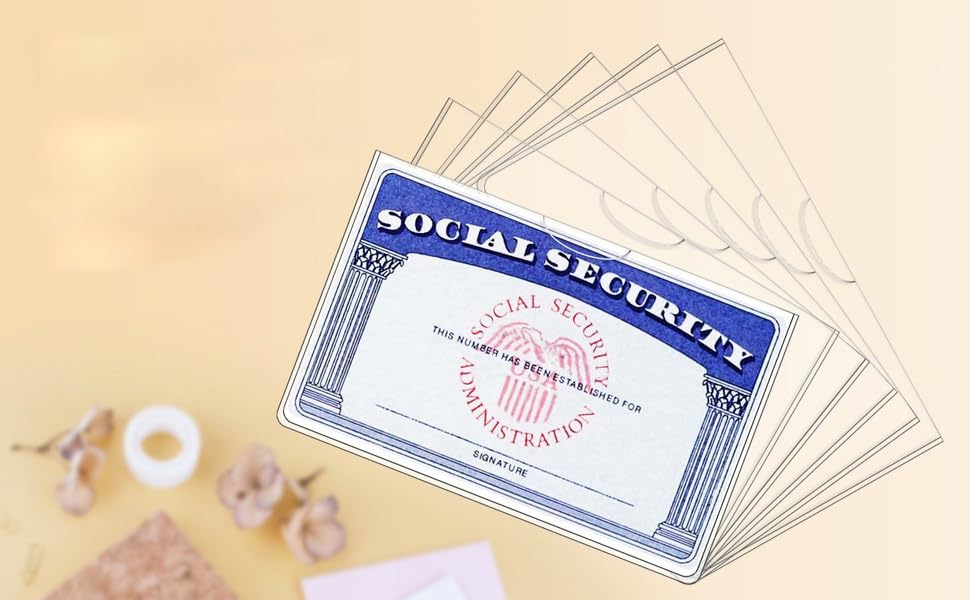 20 Pack Social Security Card Protector Sleeves, Ultra Clear & Durable Waterproof SSN/Credit Card Holder(20)