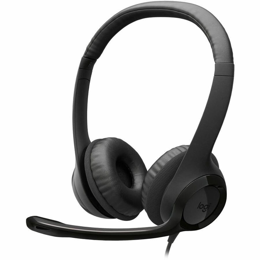 Logitech H390 Wired Headphones with Mic, USB Headset with Microphone for PC, Noise Cancelling Microphone