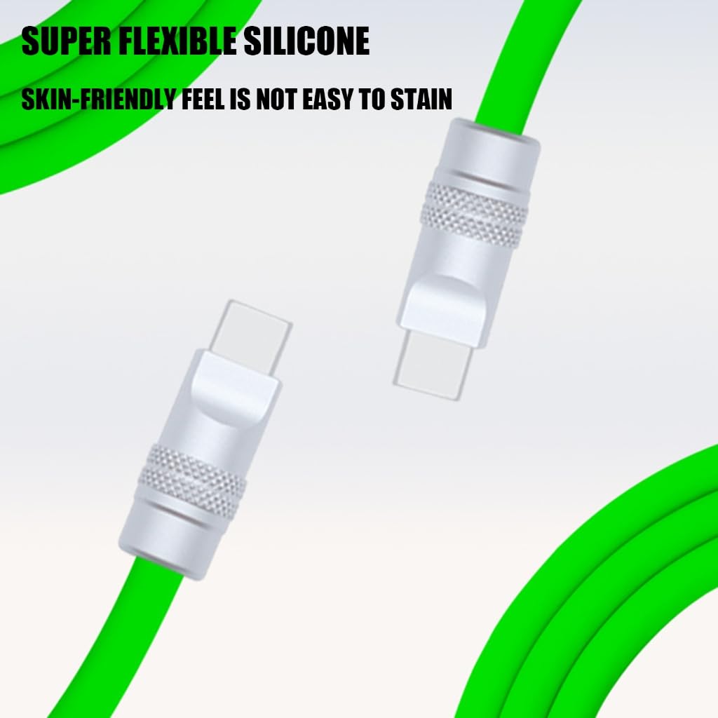 Cavo di ricarica e dati da USB C a USB C in silicone, 2 metri, per il trasporto quotidiano