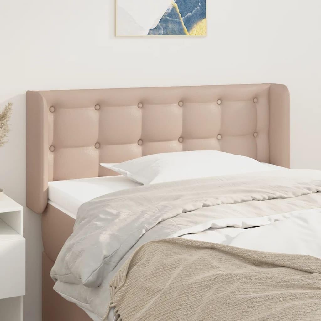 Cabecero de cama con orejas, 83 x 16 x 78/88 cm, piel sintética, altura ajustable, cómodo respaldo para dormitorio, habitación de invitados, habitación juvenil