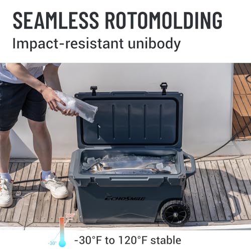 Image of EchoSmile 25 /30 /35 /40 /60 /75 Quart Rotomolded Cooler, Built to Stand up to The Rigors of The Journey