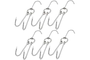 Zerodeko Stainless Steel 6Pcs Suncatcher Hooks Rack Meat hooks Grill Utensils