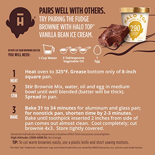 Halo Top Fudge Brownie Light Brownie Mix, 12.1 oz - Thumbnail 4