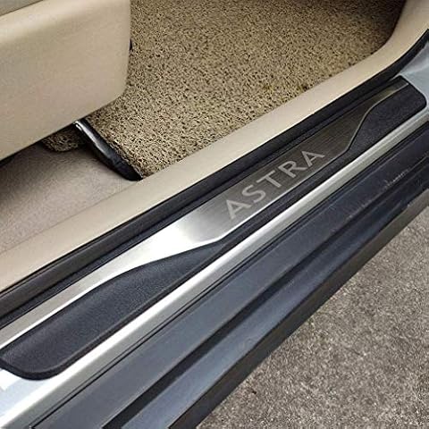 4Pcs Car Outer Protector Kick Plates, for Opel Vauxhall Astra 2010-2019 Door Sill Scuff Guard Threshold Cover Pedal, Stainless Steel Sticker Trim Non-slip Anti-scratch Accessories Cover
