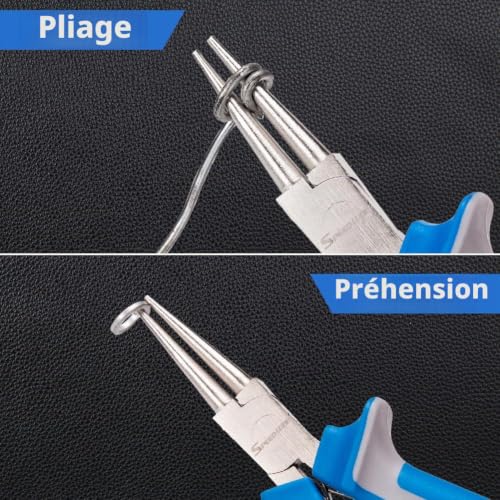 SPEEDWOX Pince à bec rond 12,7cm, mâchoire ultra conique, pour bijoux DIY – vue 6