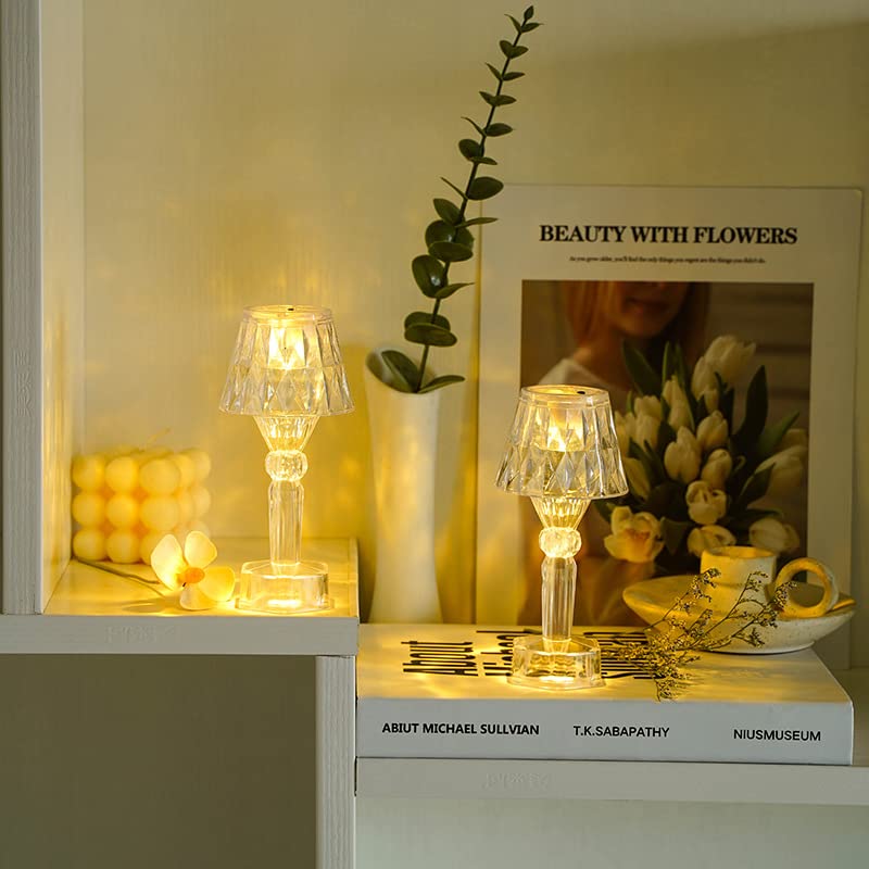 Buy Firlar Crystal Diamond Table Lamp Set of 2, Battery Operated Led